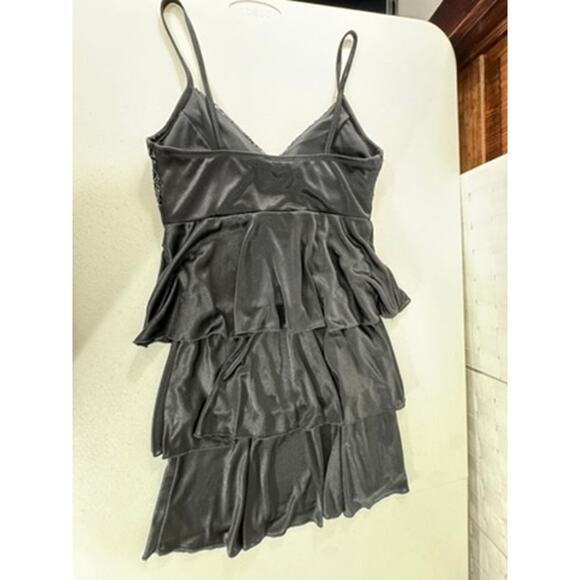 "BCX" Black BabyDoll Sequined Dress Goth Dark Fairy Sexy Y2K Hoco SZ M USA Made - Picture 9 of 12